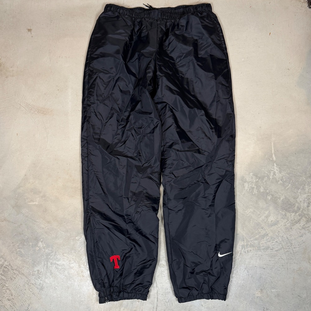 vintage 00s Nike Team Black Windbreaker Track Pants Mens 3XL XXXL cuffed